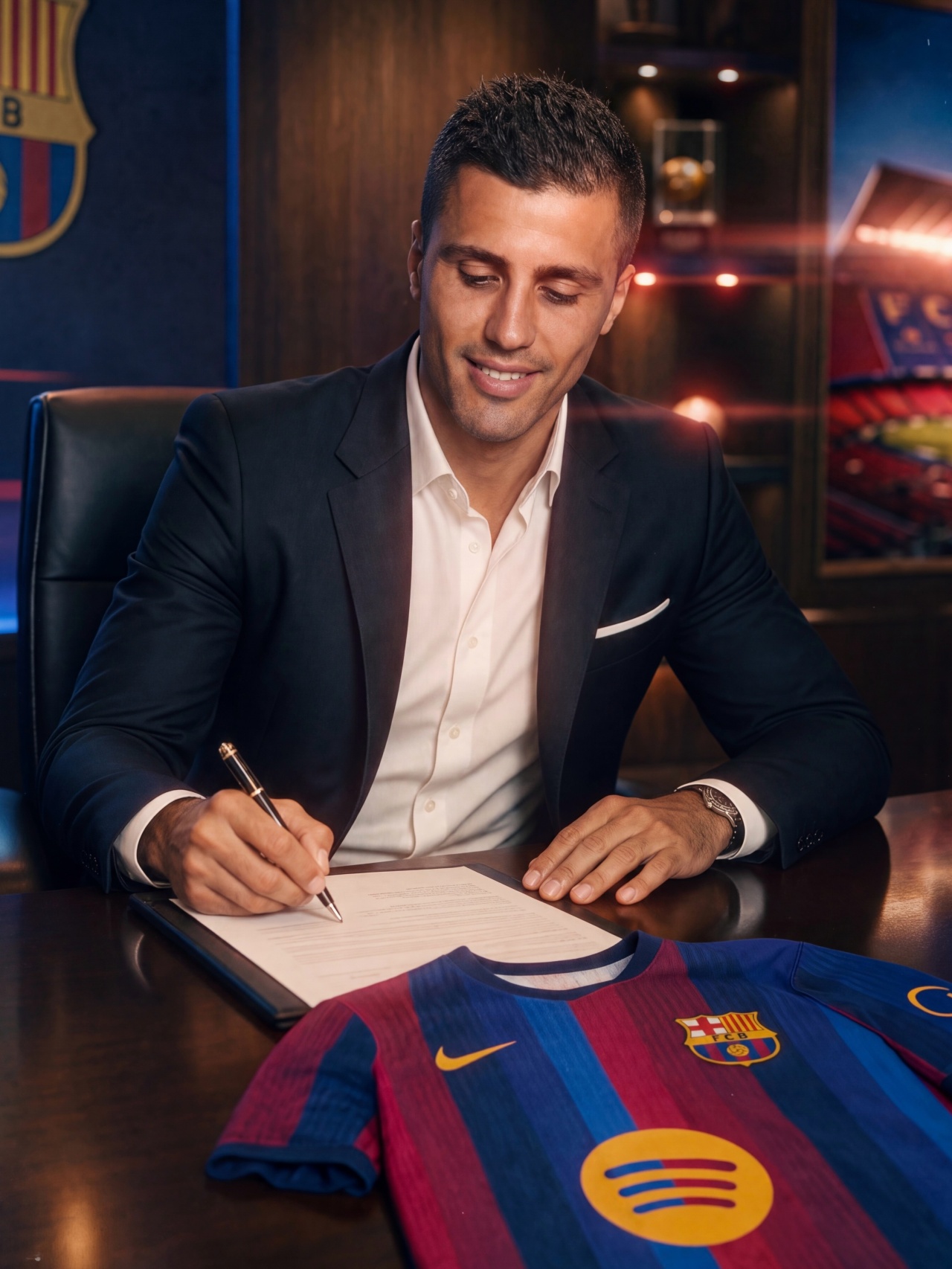 总价7600万！罗马诺：巴萨与曼城已签署所有文件，罗德里今日官宣